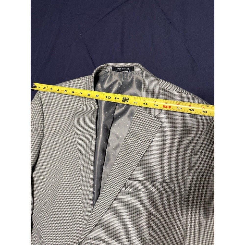 Tommy Hilfiger 46L Blazer Black White Houndstooth Sports Coat 2 Button Classic - Picture 10 of 11